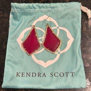 Kendra Scott Alex Gold Drop Earrings- Maroon Jade